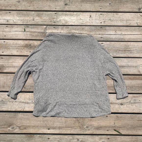 Pretty Young Thing Grey & Cream Marled Open Knit Cardigan - Size Large - Picture 3 of 6